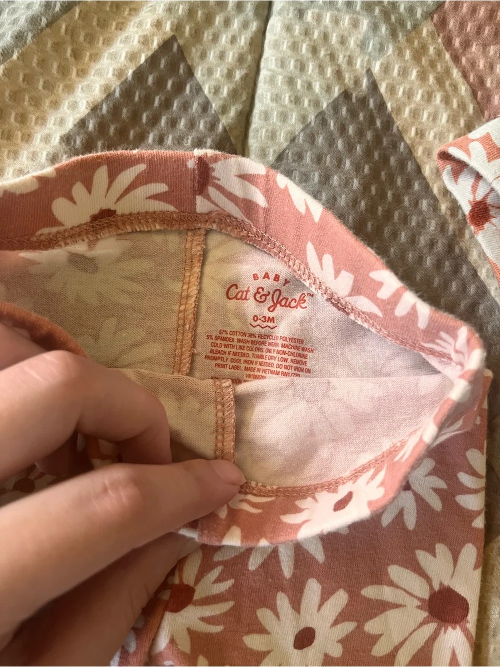 Cat & Jack Rose Pink Daisy Print Leggings with Matching Headband